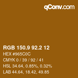 Color code: RGB 150.9 92.2 12 | qconv.com