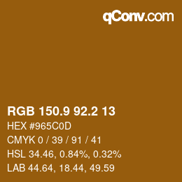 カラーコード: RGB 150.9 92.2 13 | qconv.com