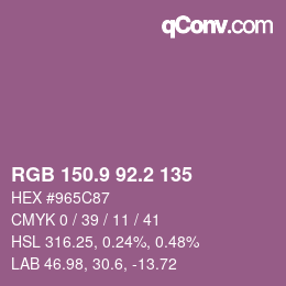 Color code: RGB 150.9 92.2 135 | qconv.com