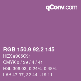 Color code: RGB 150.9 92.2 145 | qconv.com