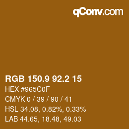 カラーコード: RGB 150.9 92.2 15 | qconv.com