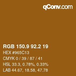Color code: RGB 150.9 92.2 19 | qconv.com