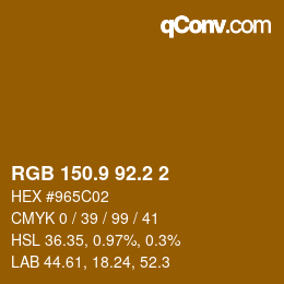カラーコード: RGB 150.9 92.2 2 | qconv.com