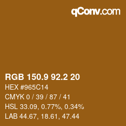 Color code: RGB 150.9 92.2 20 | qconv.com