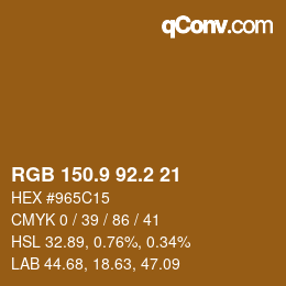 Color code: RGB 150.9 92.2 21 | qconv.com