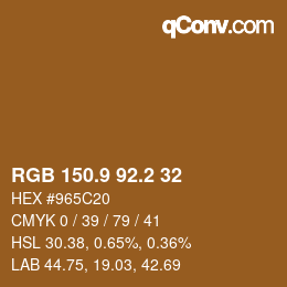 Color code: RGB 150.9 92.2 32 | qconv.com