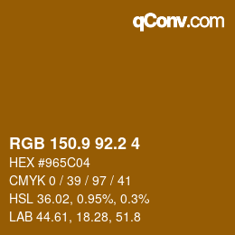 Color code: RGB 150.9 92.2 4 | qconv.com