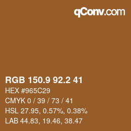 Color code: RGB 150.9 92.2 41 | qconv.com