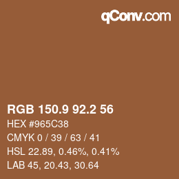 Color code: RGB 150.9 92.2 56 | qconv.com