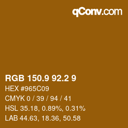 Color code: RGB 150.9 92.2 9 | qconv.com