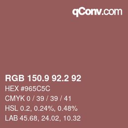 Color code: RGB 150.9 92.2 92 | qconv.com