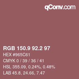 Color code: RGB 150.9 92.2 97 | qconv.com