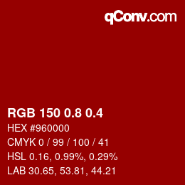 カラーコード: RGB 150 0.8 0.4 | qconv.com