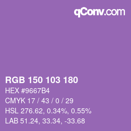 Color code: RGB 150 103 180 | qconv.com