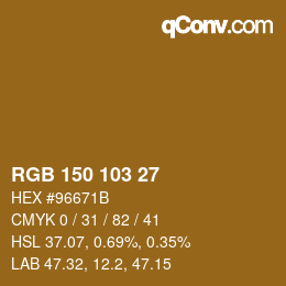 Color code: RGB 150 103 27 | qconv.com