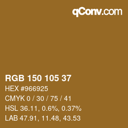 Color code: RGB 150 105 37 | qconv.com