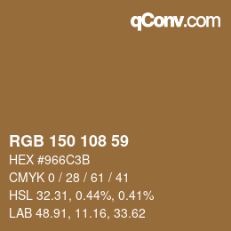 Código de color: RGB 150 108 59 | qconv.com