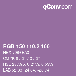カラーコード: RGB 150 110.2 160 | qconv.com