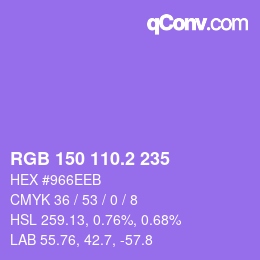 カラーコード: RGB 150 110.2 235 | qconv.com