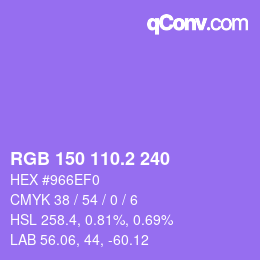 カラーコード: RGB 150 110.2 240 | qconv.com
