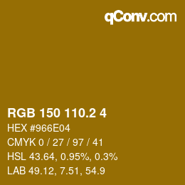 カラーコード: RGB 150 110.2 4 | qconv.com