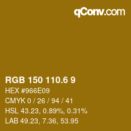 カラーコード: RGB 150 110.6 9 | qconv.com