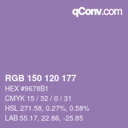 Farbcode: RGB 150 120 177 | qconv.com
