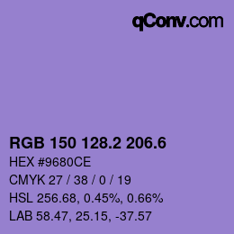 カラーコード: RGB 150 128.2 206.6 | qconv.com