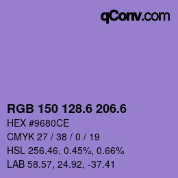 カラーコード: RGB 150 128.6 206.6 | qconv.com