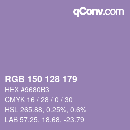Farbcode: RGB 150 128 179 | qconv.com