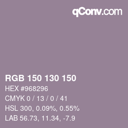 Farbcode: RGB 150 130 150 | qconv.com