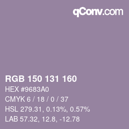 Color code: RGB 150 131 160 | qconv.com