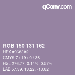 Farbcode: RGB 150 131 162 | qconv.com
