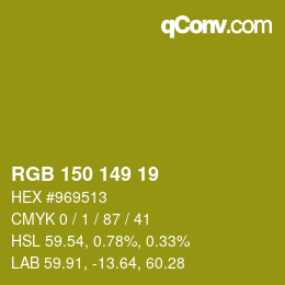 颜色代码: RGB 150 149 19 | qconv.com