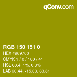 Color code: RGB 150 151 0 | qconv.com