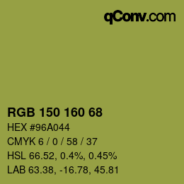 Farbcode: RGB 150 160 68 | qconv.com