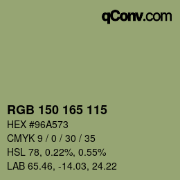 Farbcode: RGB 150 165 115 | qconv.com