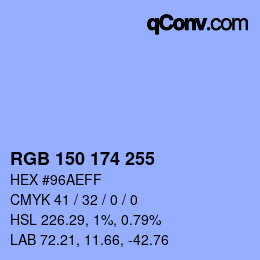 Código de color: RGB 150 174 255 | qconv.com