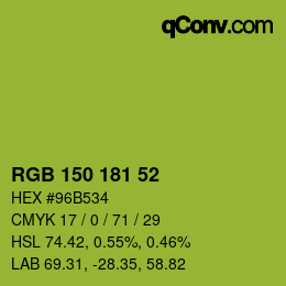 カラーコード: RGB 150 181 52 | qconv.com