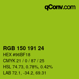 Color code: RGB 150 191 24 | qconv.com
