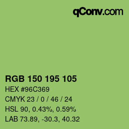 颜色代码: RGB 150 195 105 | qconv.com
