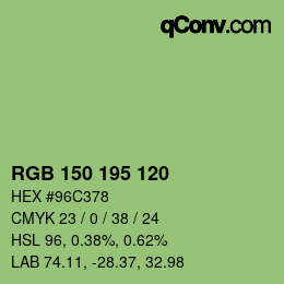 Farbcode: RGB 150 195 120 | qconv.com