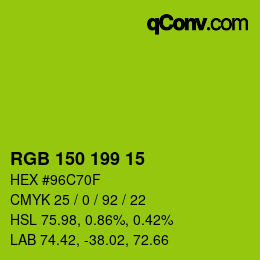 Color code: RGB 150 199 15 | qconv.com