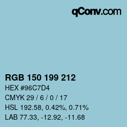 Farbcode: RGB 150 199 212 | qconv.com