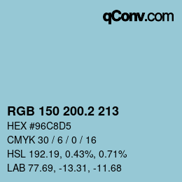 カラーコード: RGB 150 200.2 213 | qconv.com