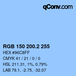 カラーコード: RGB 150 200.2 255 | qconv.com