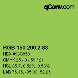 カラーコード: RGB 150 200.2 83 | qconv.com