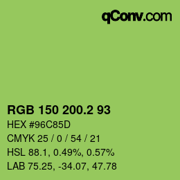 カラーコード: RGB 150 200.2 93 | qconv.com
