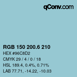 カラーコード: RGB 150 200.6 210 | qconv.com