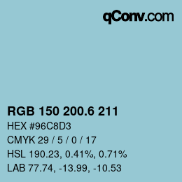 カラーコード: RGB 150 200.6 211 | qconv.com